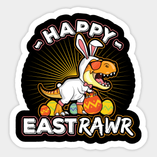 Happy Eastrawr Dinosaur Bunny T-Rex Easter Sticker